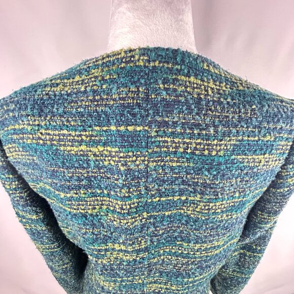 Laura Petites Classic Chic Tweed Jacket Green Teal Navy – US 12P - Picture 7 of 9
